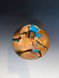 WT #300, Hollow Form Vessel from Tamarisk with Turquoise inlay.