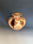 WT #301, Live Edge Tamarisk Hollow Form with Crushed Chrysocolla inlay.
