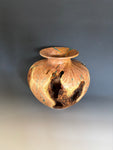 WT #301, Live Edge Tamarisk Hollow Form with Crushed Chrysocolla inlay.