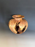 WT #301, Live Edge Tamarisk Hollow Form with Crushed Chrysocolla inlay.