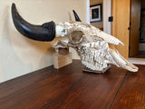 P #24, Pyrography on Buffalo Skull titled “Ferdinand”