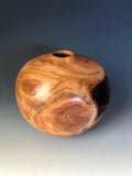 WT #162, Hollow Form Vessel from Cherry with Lapis inlay.