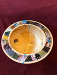 WT #116, Bowl from Ponderosa Pine with assorted mineral lapidary inlay.