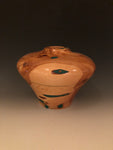 WT #27, Hollow Form Vessel from Utah Juniper with Malachite inlay