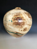 WT #147, Hollow Form Vessel with Malchite inlay.