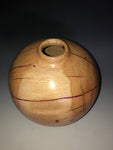 WT #126, Hollow Form Vessel from Gambel Oak with Red Metal inlay