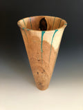 WT #95, Hollow Form Vase of Gamble Oak & Malachite