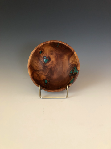 WT #16, Bowl from Rome Beauty Apple with Malachite inlay.