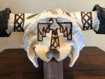 P #19, Pyrography on Bull Bison Skull.  SOLD