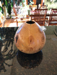 WT #32.  Hollow Form Vessel from Colorado Blue Spruce with Malachite inlay.