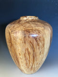 WT #135, Hollow Form Vessel with Malachite inlay from Ponderosa Pine