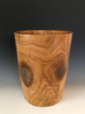 WT #69, Large Vase from Lambert Cherry with Malachite inlay.