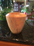 WT #14,  Hollow Form Vase from Japanese Elm with Turquoise inlay.  SOLD