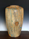 WT #150, Hollow Form Vessel from Beetle Killed Ponderosa Pine with Turquoise inlay.