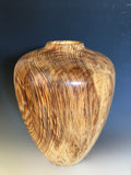 WT #135, Hollow Form Vessel with Malachite inlay from Ponderosa Pine