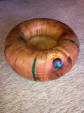 WT #83, Bowl from “Rich Lightered “ Ponderosa Pine with Malachite inlay