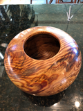 WT #47, Hollow For Vessel from “Rich Lightered” Ponderosa Pine with Malachite inlay.  NFS