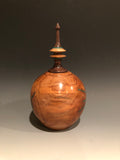 WT #128, Hollow Form Vessel from Eastern Red Cedar with Malachite inlay