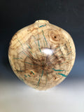 WT #147, Hollow Form Vessel with Malchite inlay.