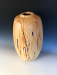 WT #120, Hollow Form Vessel from Ponderosa Pine with Malachite inlay.