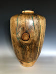 WT #153, Hollow Form Vessel from Beetle Killed Ponderosa Pine with Malachite inlay