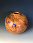 WT #162, Hollow Form Vessel from Cherry with Lapis inlay.