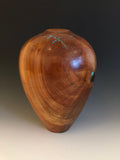 WT #65, Hollow Form Vessel from Lambert Cherry with Turquoise inlay.