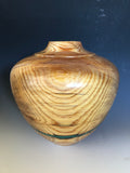 WT #136, Hollow Form Vessel with Malachite inlay from Ponderosa Pine