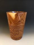 WT #55, Vase from Russian Olive with Turquoise inlay