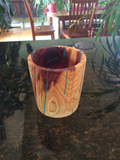 WT #21,  Vase from Cedar with Chrysocolla inlay.