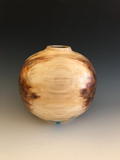 WT #106, Hollow Form Vessel from Spalted and Riddled Aspen with Turquoise inlay.
