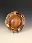 WT #79, Cherry Bowl with solid lapidary inlay.